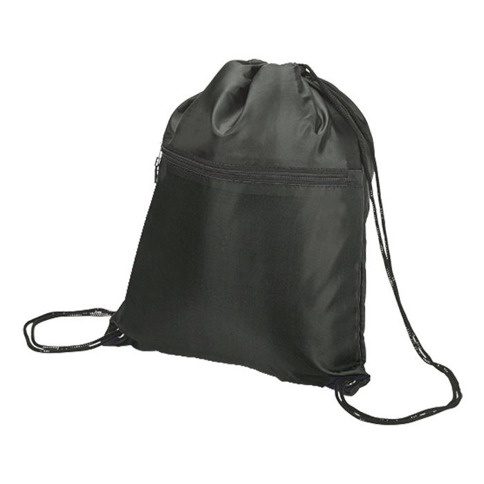 Drawstring Sport Bag with Zip Pocket 210D thumbnail