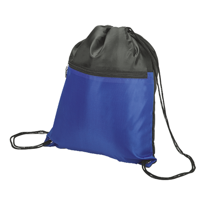 Drawstring Sport Bag with Zip Pocket 210D thumbnail