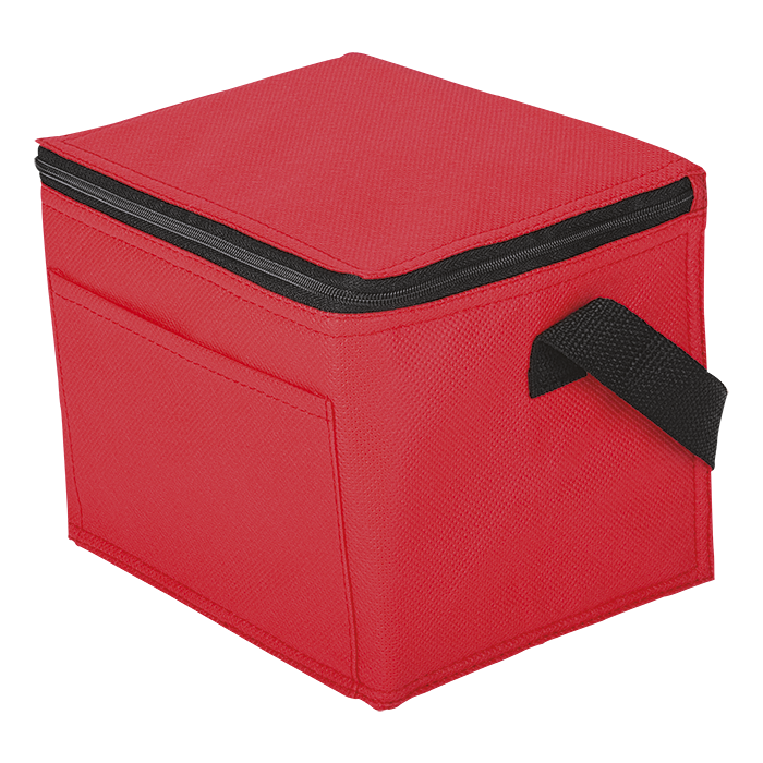 6 Can Cooler with Foil Liner and Pocket Non-Woven Foil Linin