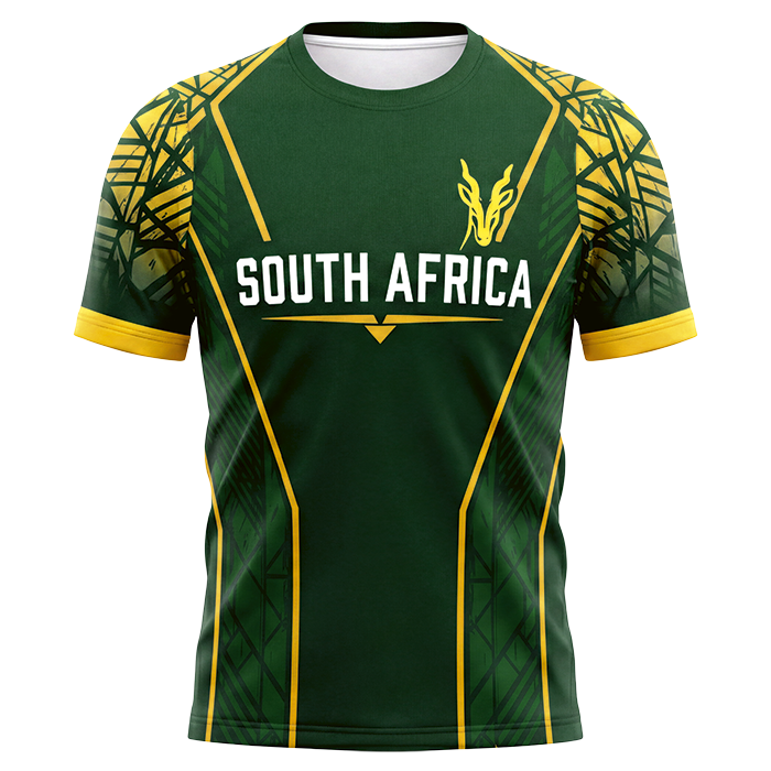 Sublimated Rugby Supporter T-Shirt — Bottle/Gold