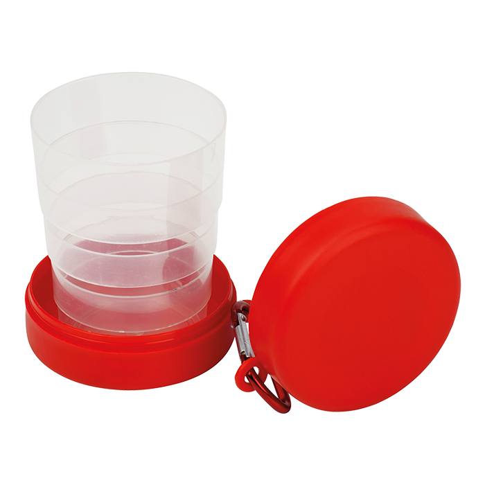 220ml Foldable Cup with Pill Holder and Carabiner Clip