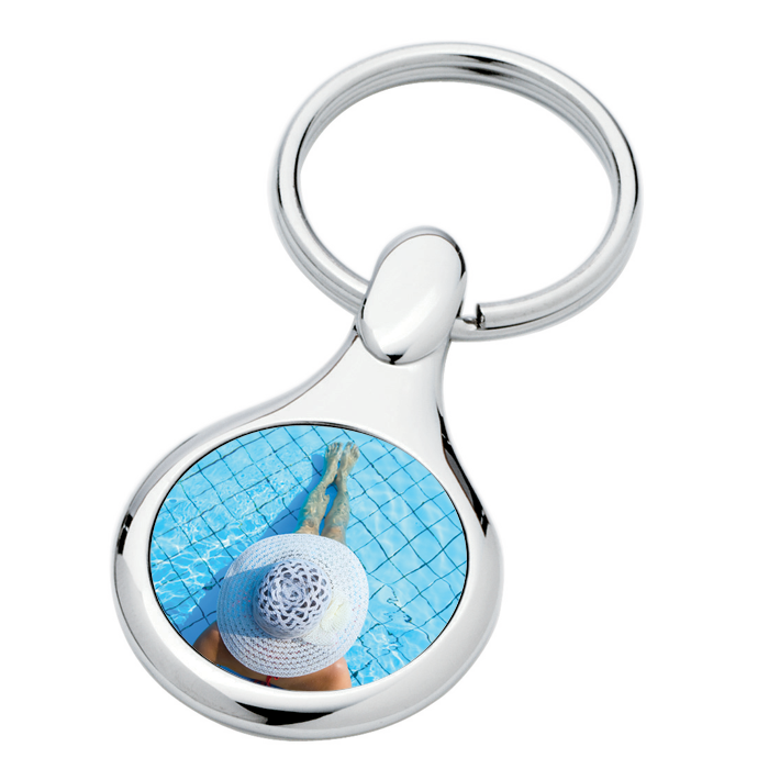 Round Keychain with Dome or Metal Plate