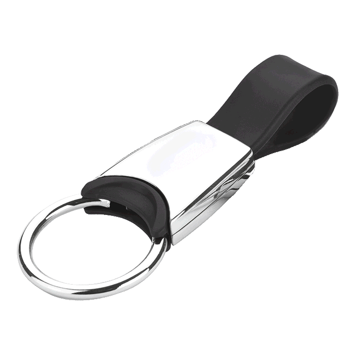 Metal Keychain with Silicone Strap