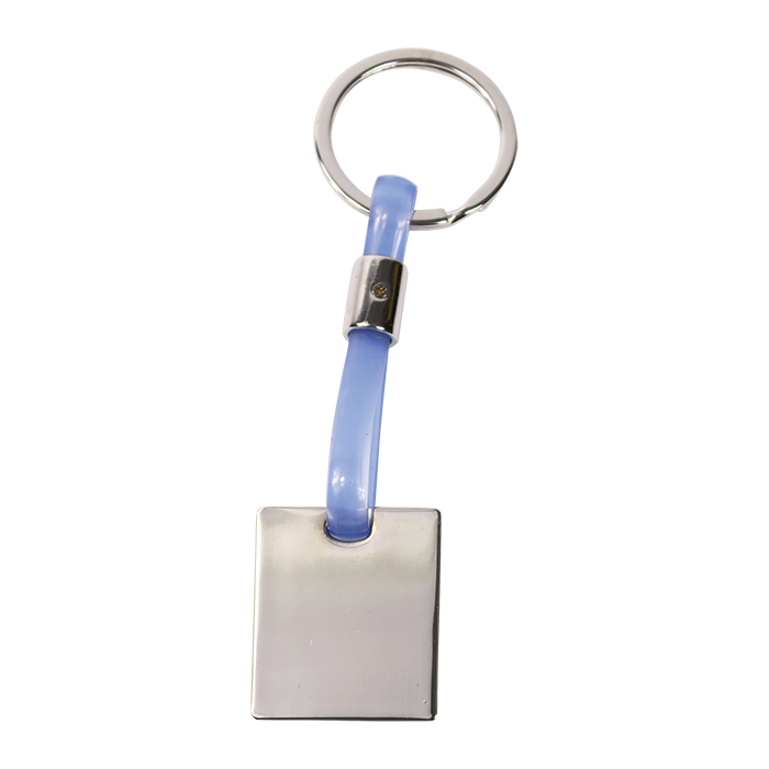 Shiny Nickel Keychain with Translucent Strap alternate view