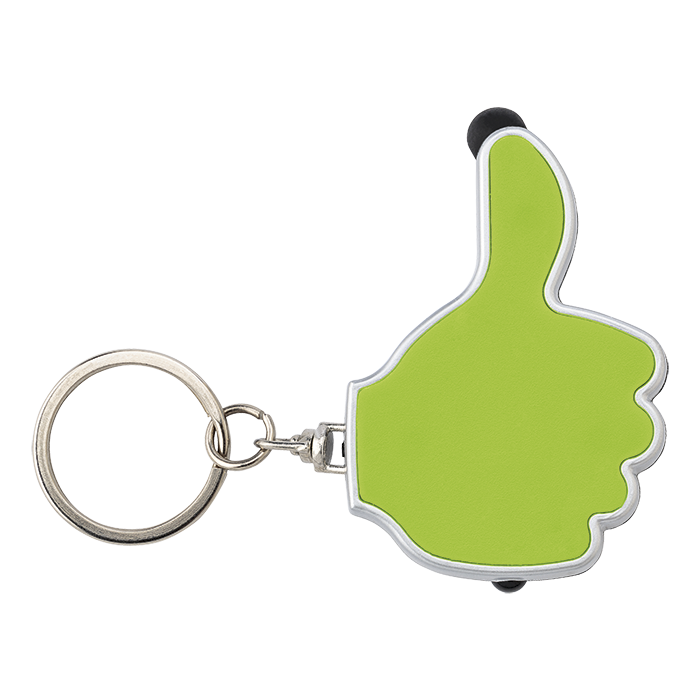 3 in 1 Thumbs Up Keychain with Stylus and LED Light thumbnail