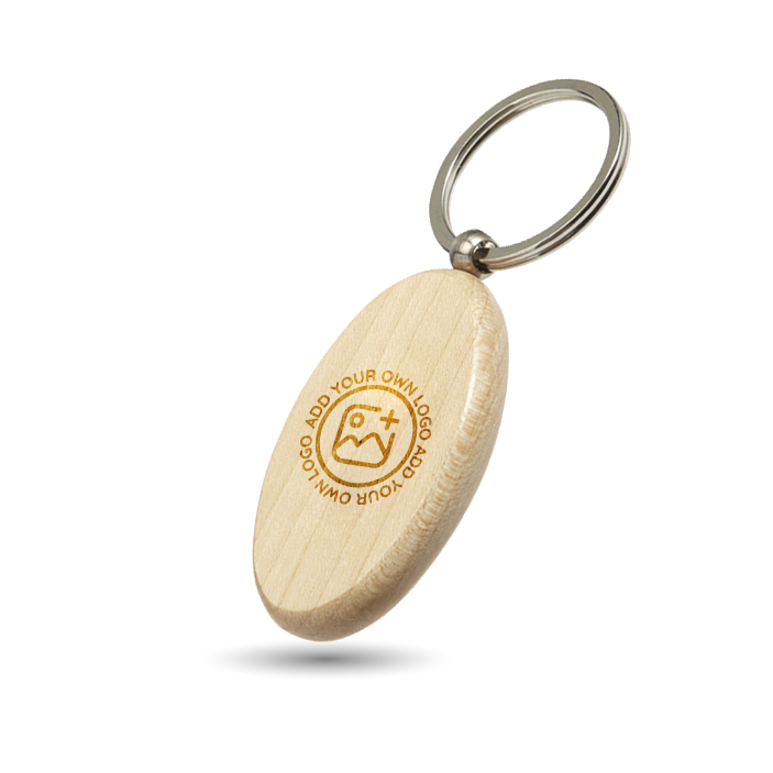 Oval Wooden Keychain