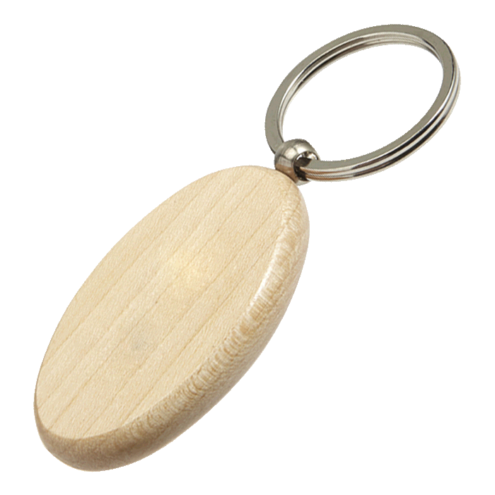 Oval Wooden Keychain