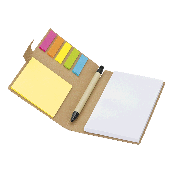 Recycled Notebook with Pen and Flags