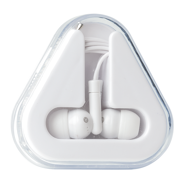 Earphones in Triangular Protective Case alternate view