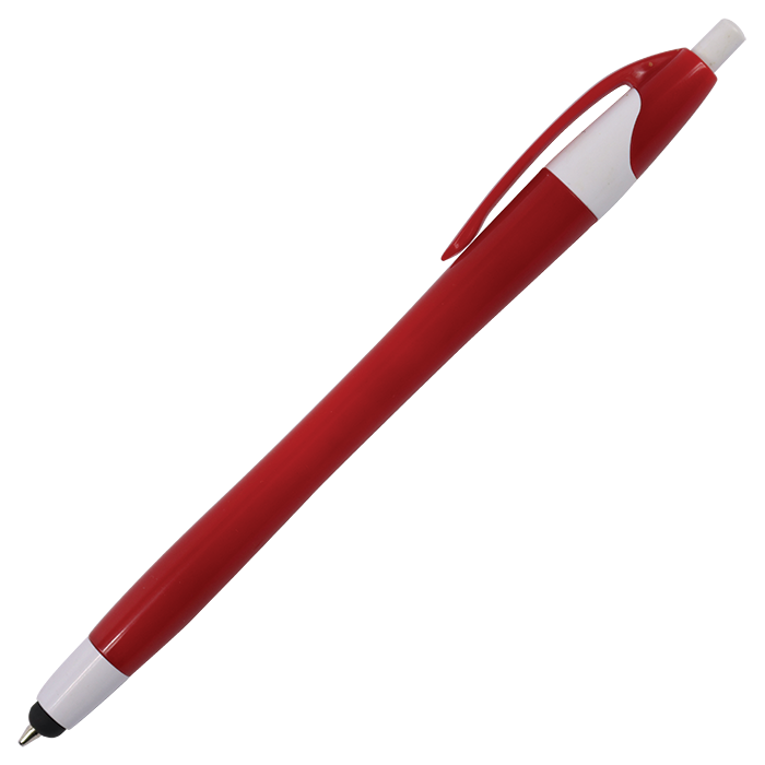 Slim Coloured Barrel Ballpoint Pen with Stylus thumbnail