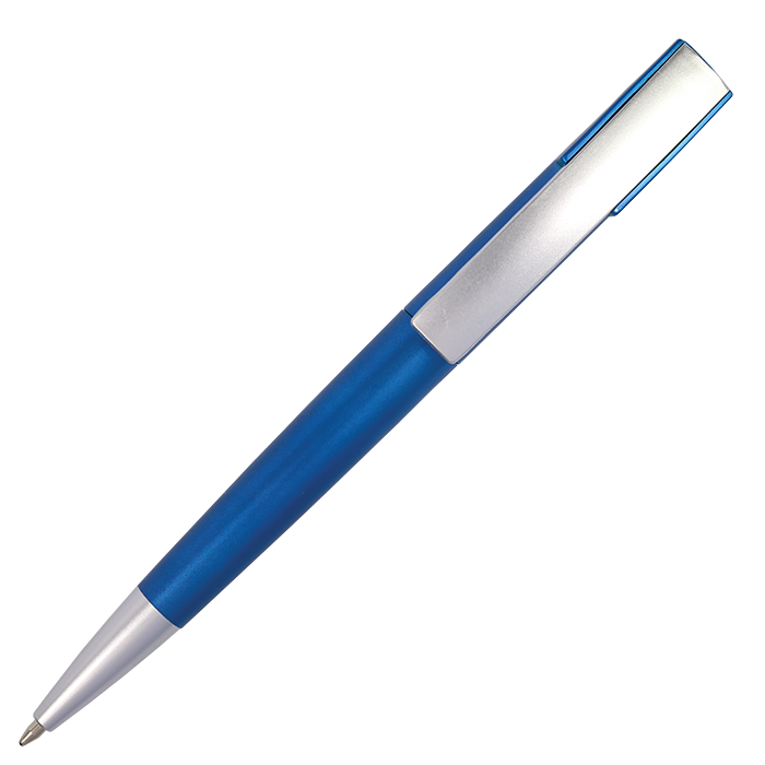 Silver Square Clip Ballpoint Pen