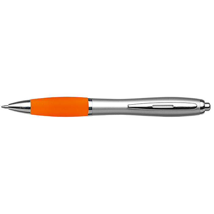 Silver Barrel Curved Design Ballpoint Pen thumbnail