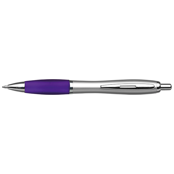 Silver Barrel Curved Design Ballpoint Pen thumbnail