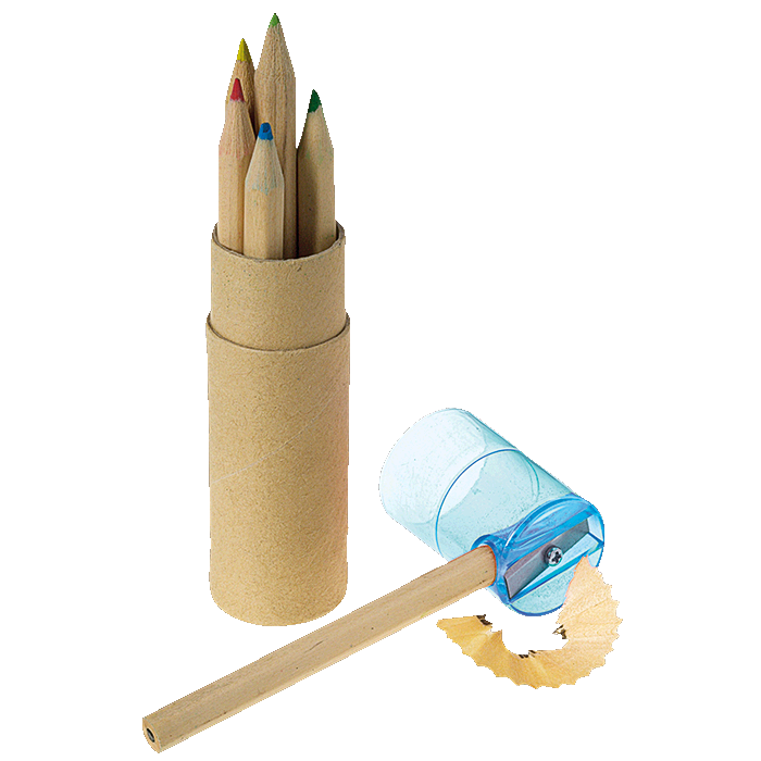 Coloured Pencil Set of 6 with Sharpener