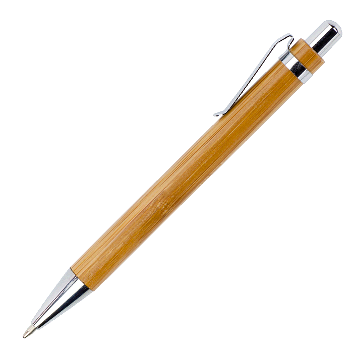 Bamboo Ballpoint Pen with Metal Trims