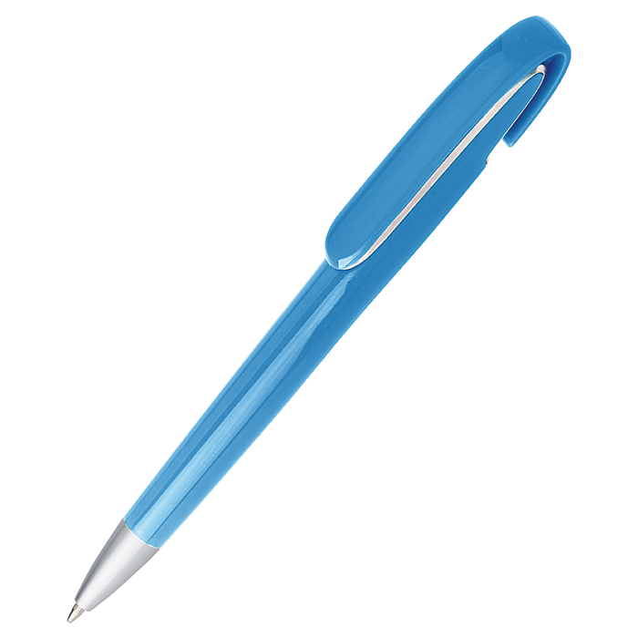 Rounded Clip Ballpoint Pen With Coloured Barrel