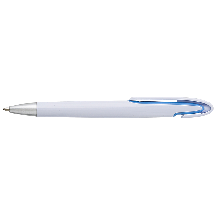 Rounded Clip Ballpoint Pen With White Barrel alternate view