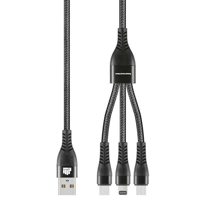 1.2m 3-In-1 Charger Cable Allum alloy and Braiding