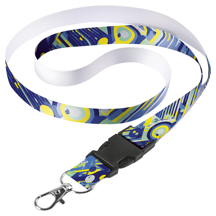Sublimated Lanyard Single Side Sub with Buckle & Ring — Various