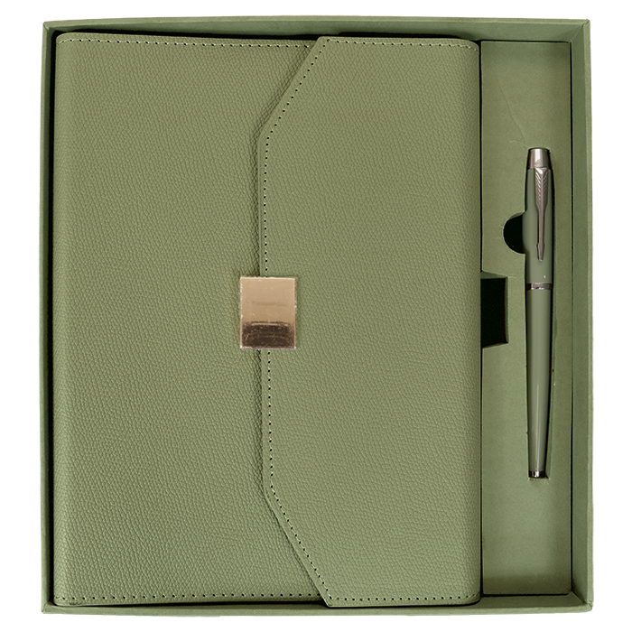 Executive Notebook And Pen In Card Folder — back view
