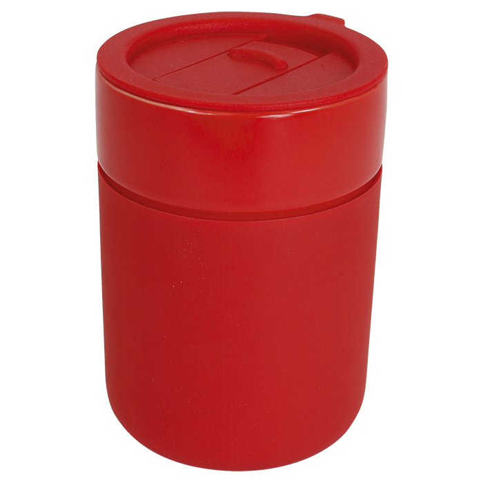 330ml Ceramic Silicone Cover Mug With Sip Slider thumbnail