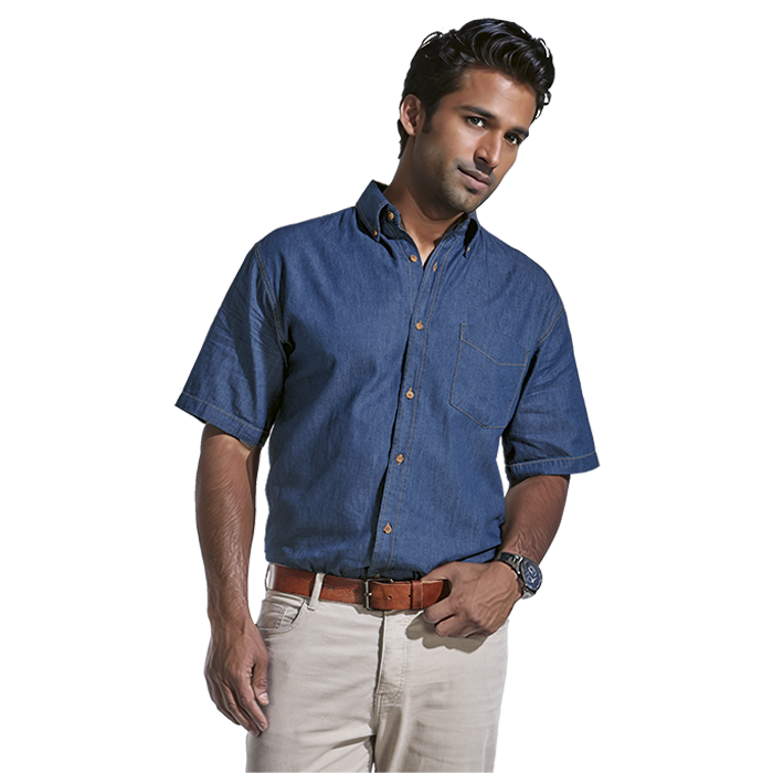 Denver Denim Shirt Short Sleeve Mens