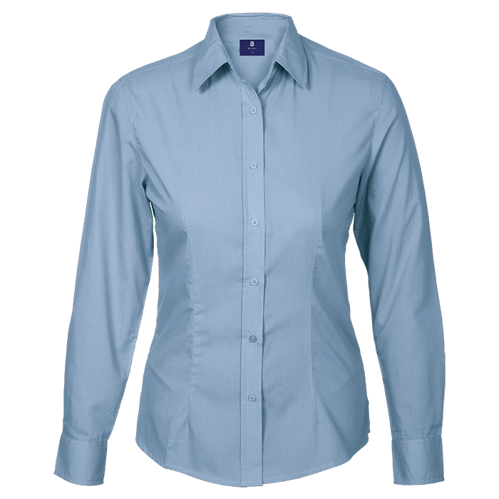 Basic Poly Cotton Blouse Long Sleeve Ladies thumbnail