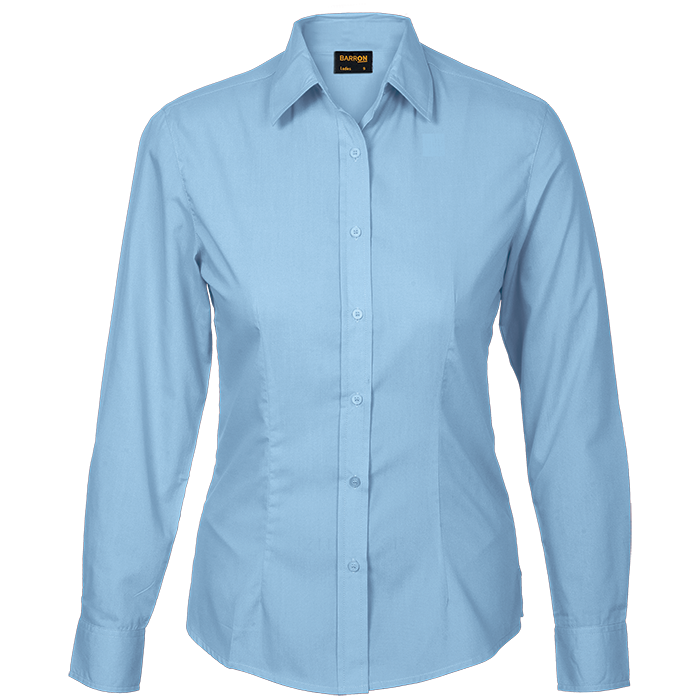 Basic Poly Cotton Blouse Long Sleeve Ladies thumbnail
