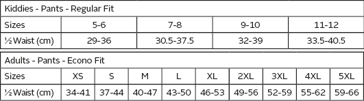Size guide
