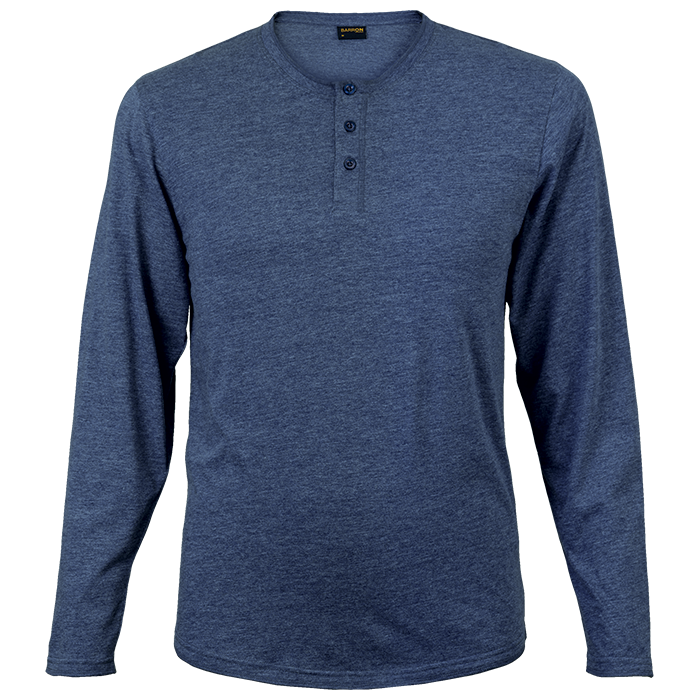 145g Henley Long Sleeve T-Shirt Mens thumbnail