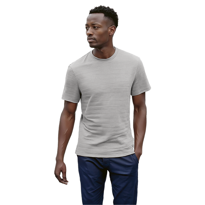 170g Pique Knit Jacquard Stripe T-Shirt